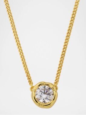 NEW Alexis Bittar Asterales Gold Solitaire C Z Necklace AU14